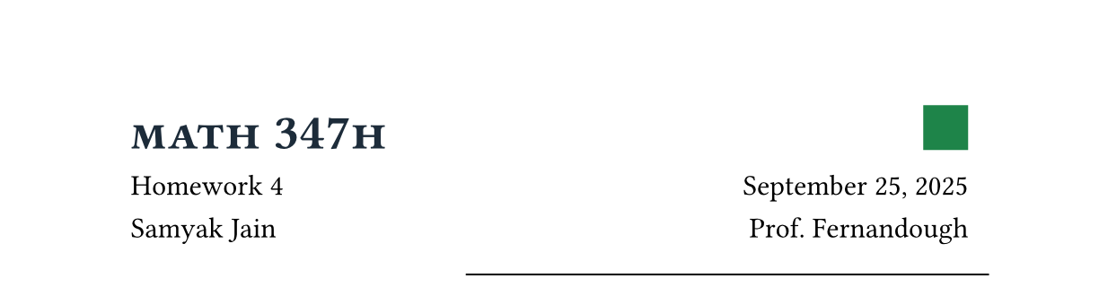 Homework set with square logo in the top right corner