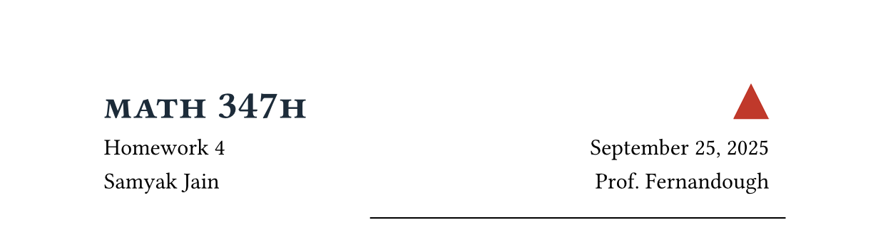 Homework set with triangle logo in the top right corner