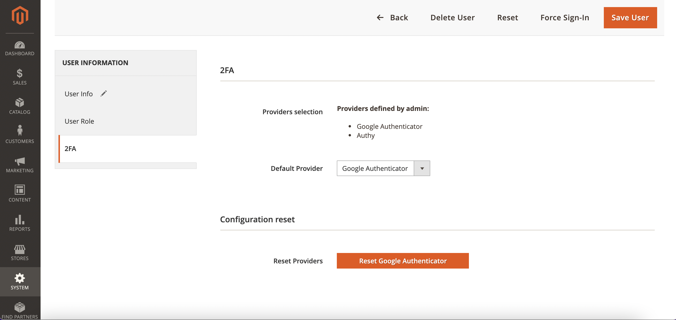 2FA Default Provider Option