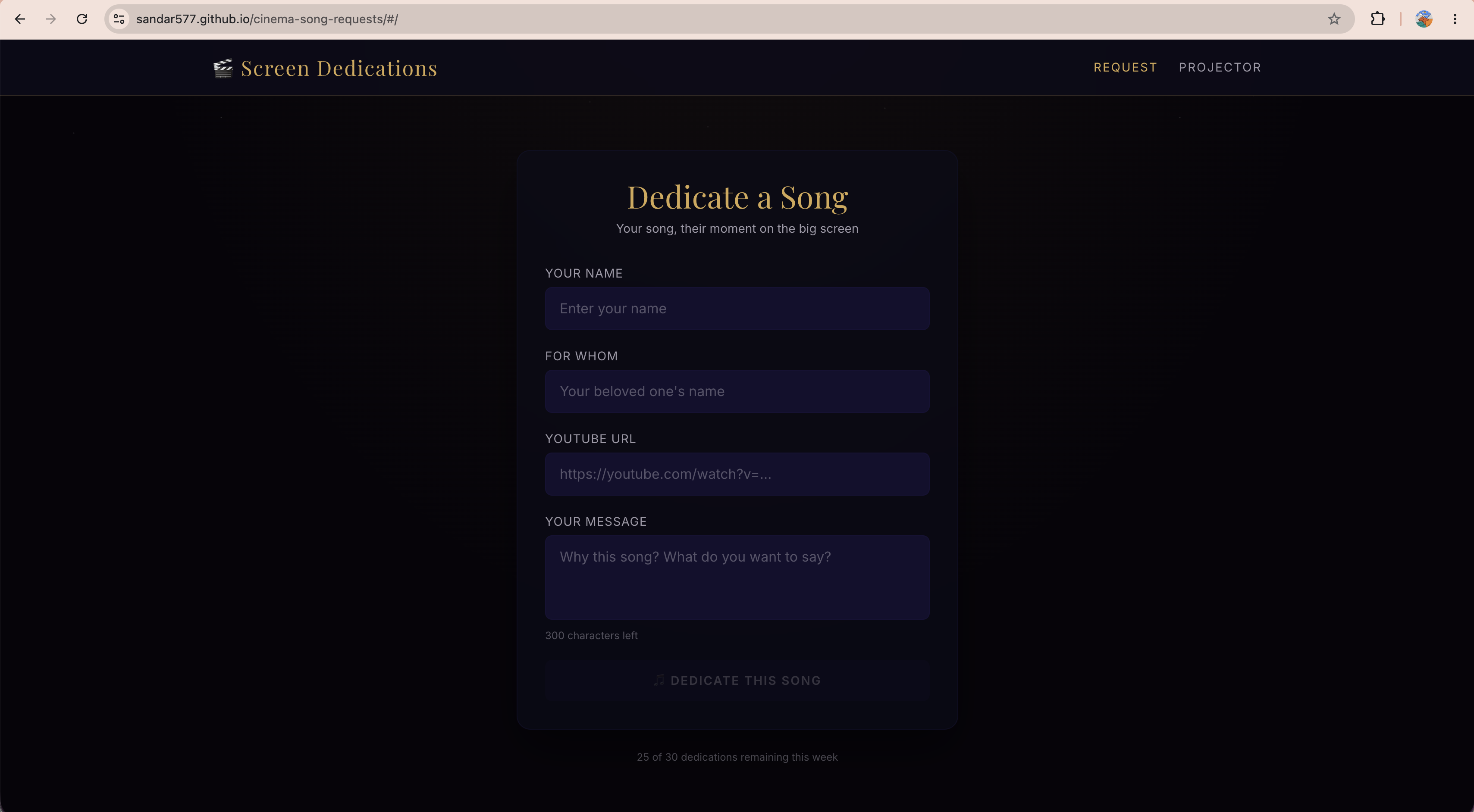 cinema-song-requests screenshot
