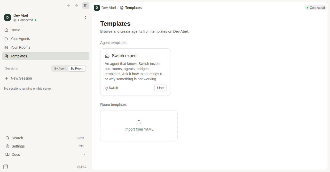 Templates listing
