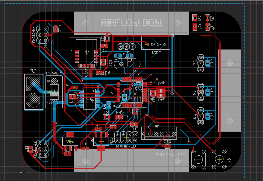 Assembled Micromouse PCB
