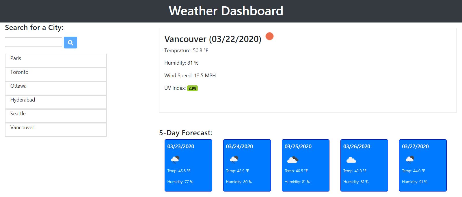 Weather-Dashboard