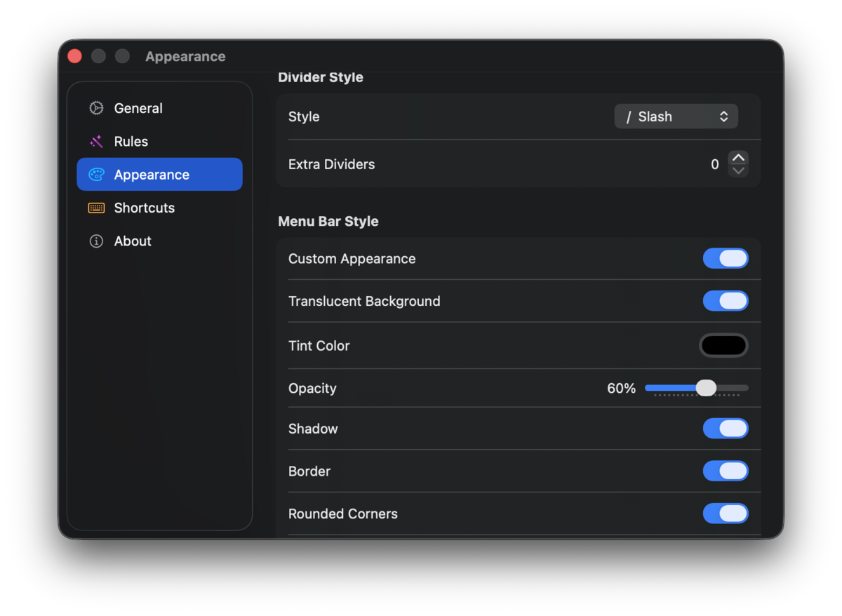Appearance Settings
