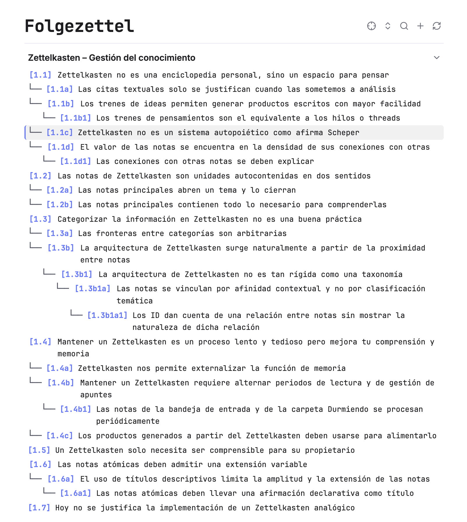 Folgezettel Overview
