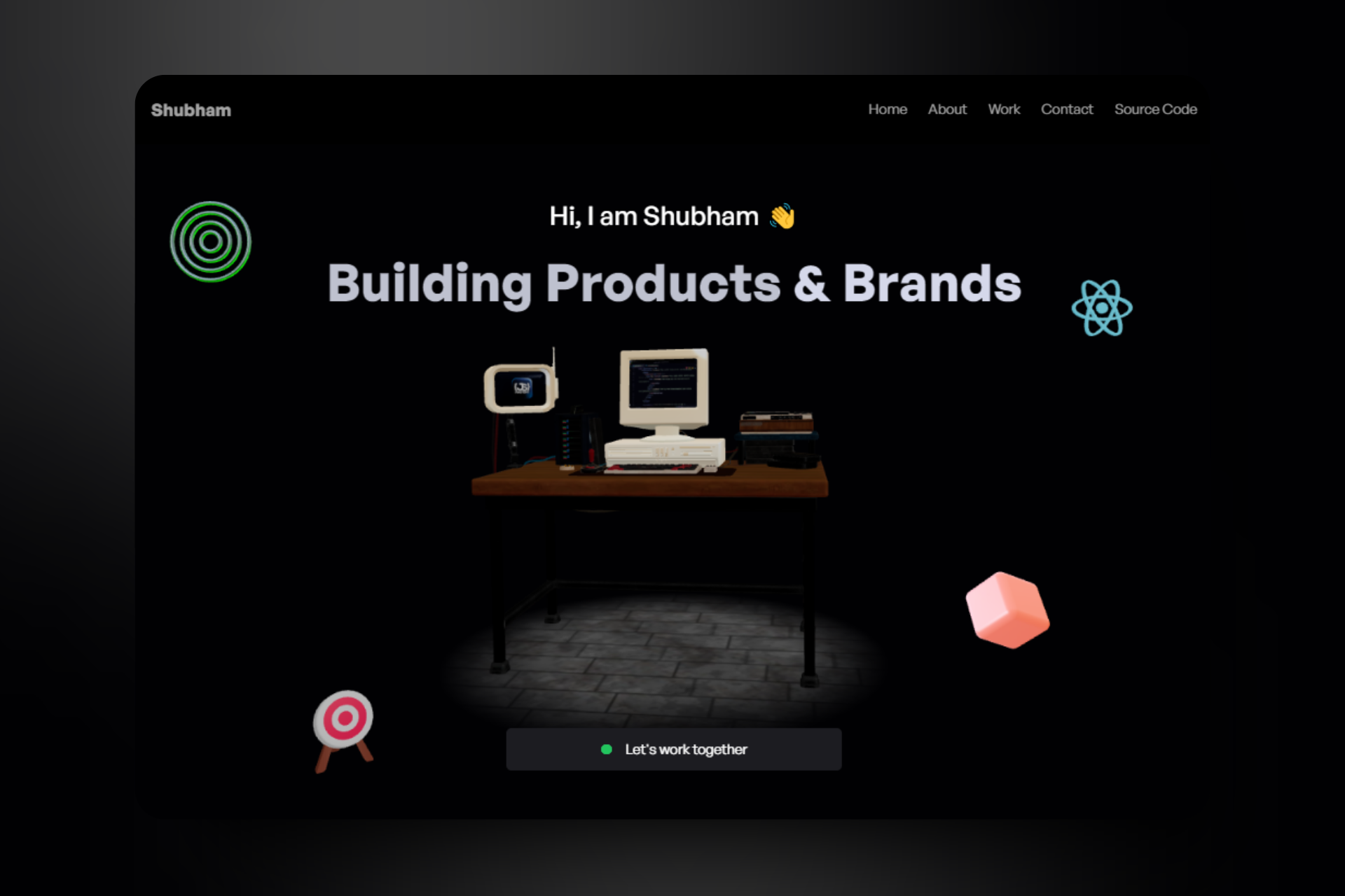 Live demo of the React Three.js modern portfolio website