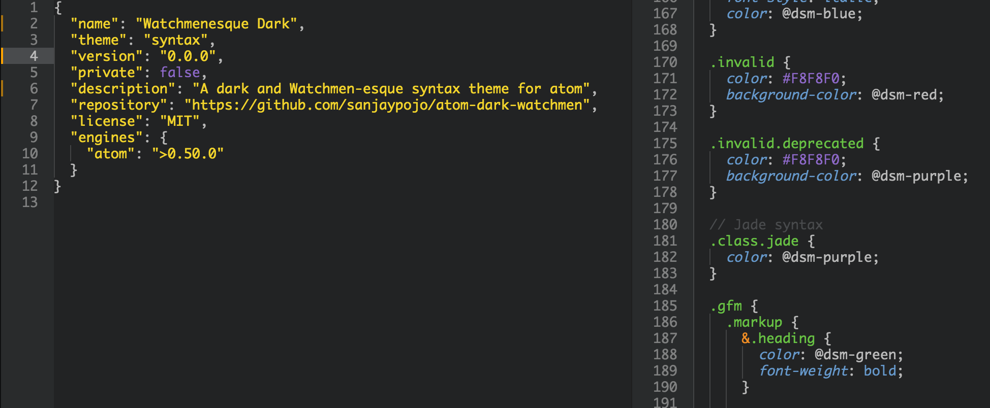 Code highlighting example