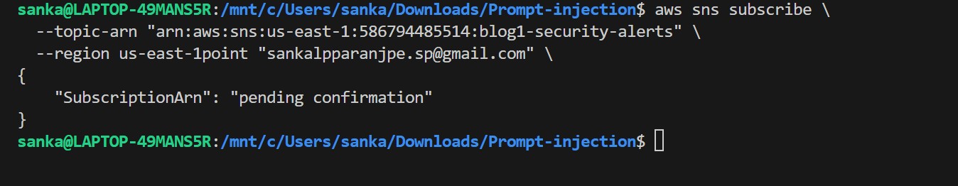 SNS subscription confirmation pending in AWS console