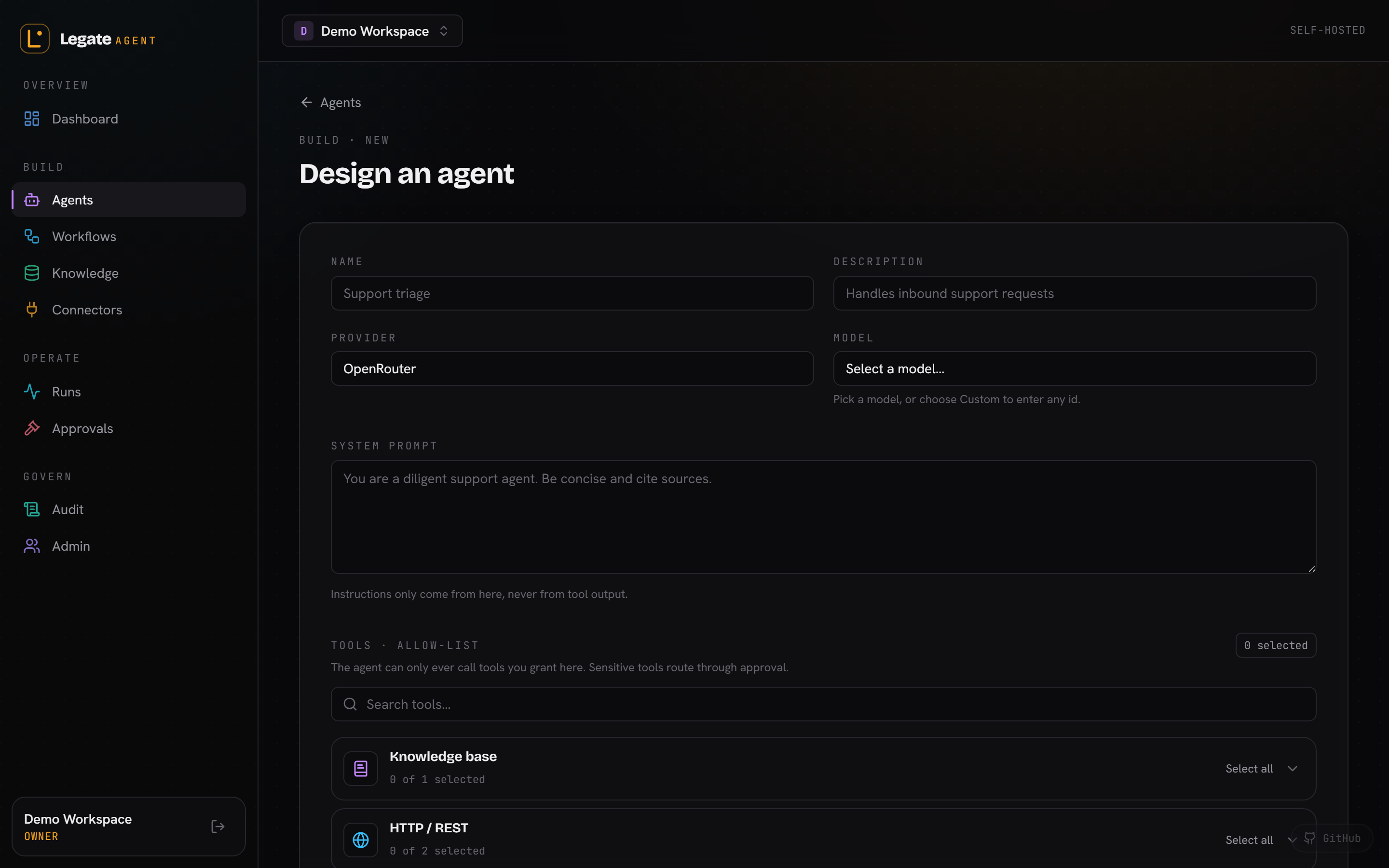 Agent builder