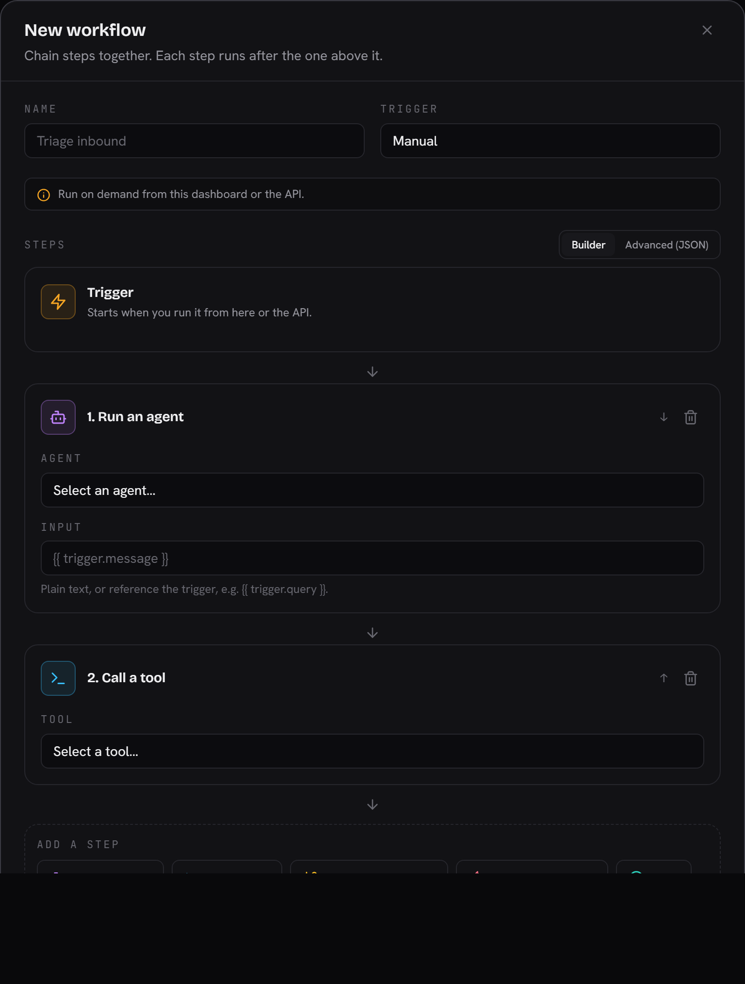 Workflow builder