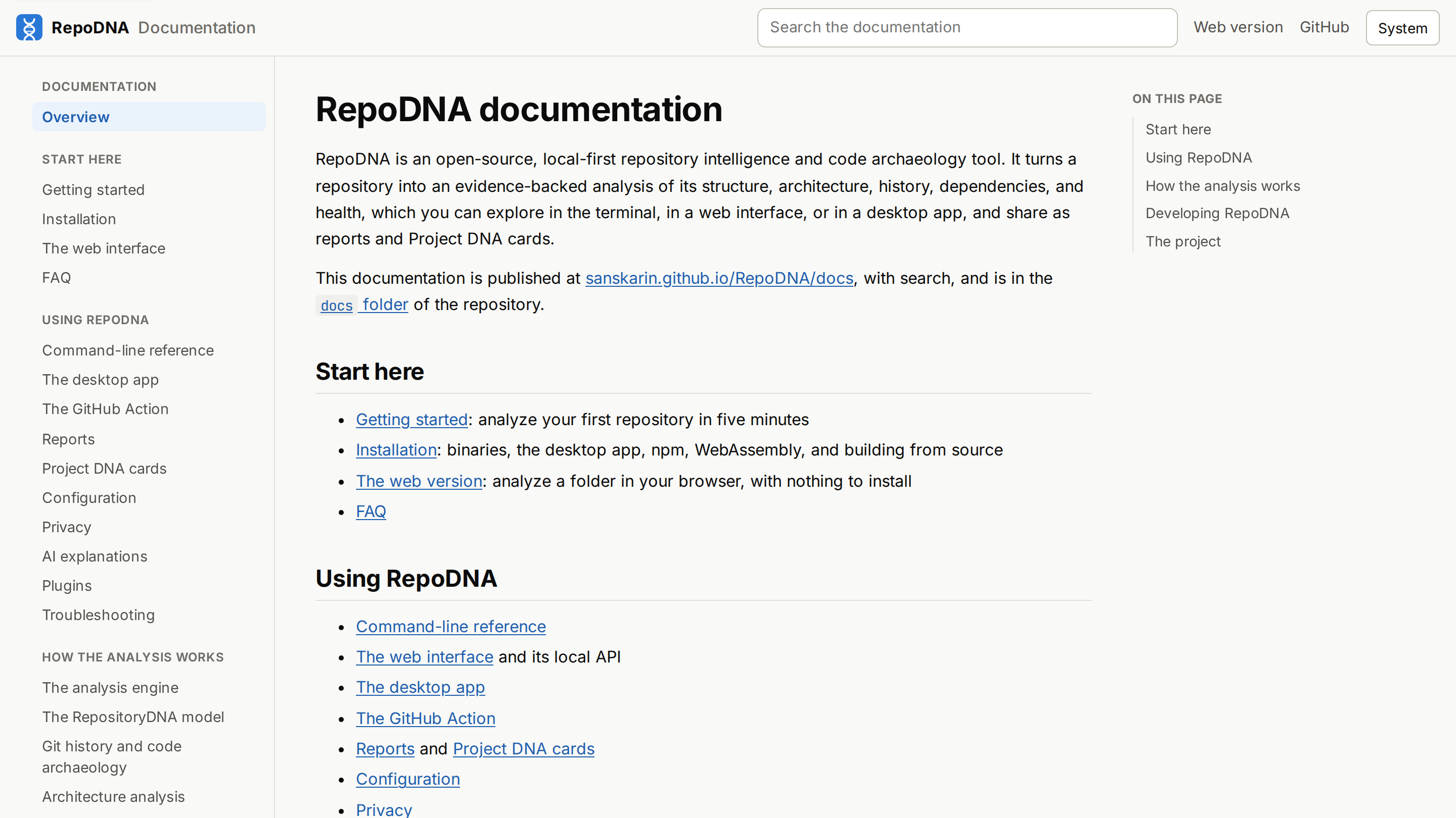 The documentation site of RepoDNA 1.3.2