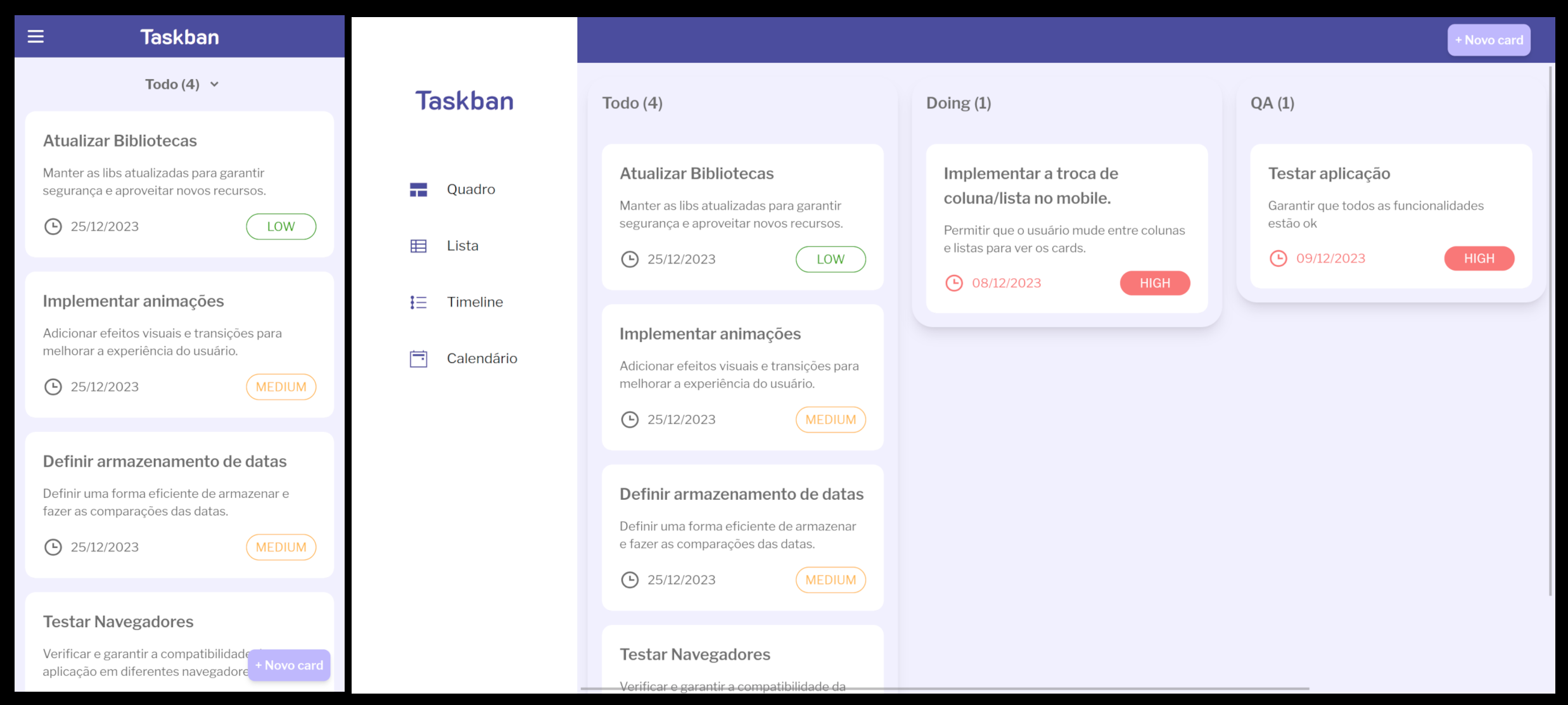 Capturas de tela em um dispositivo móvel e em um computador