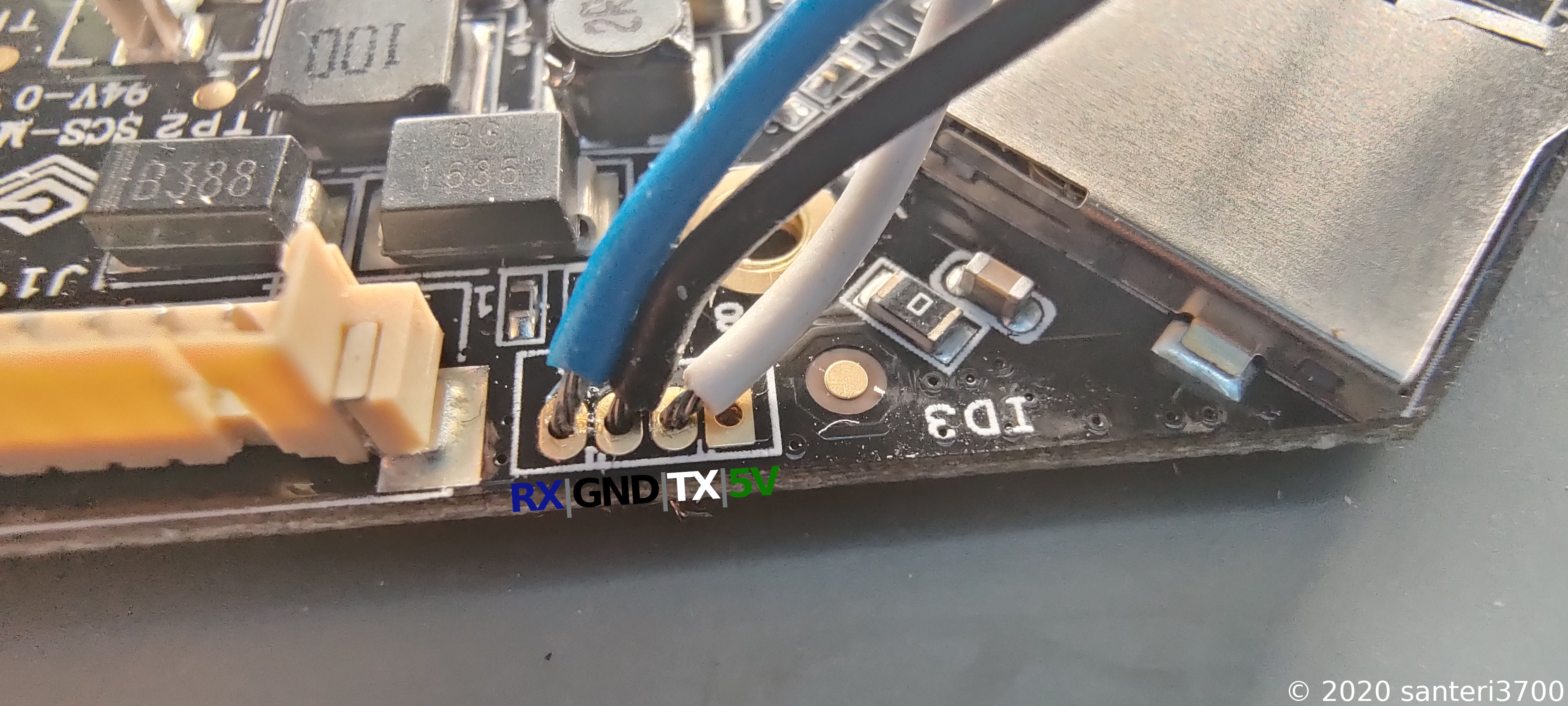 Opticam O8 serial pins