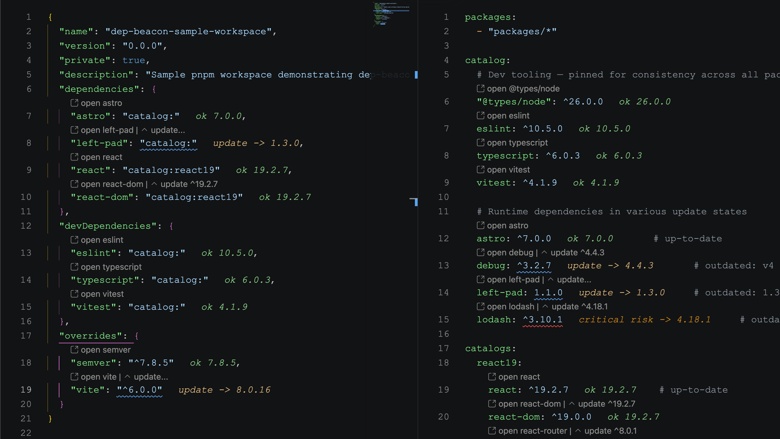 Dep Beacon in VS Code