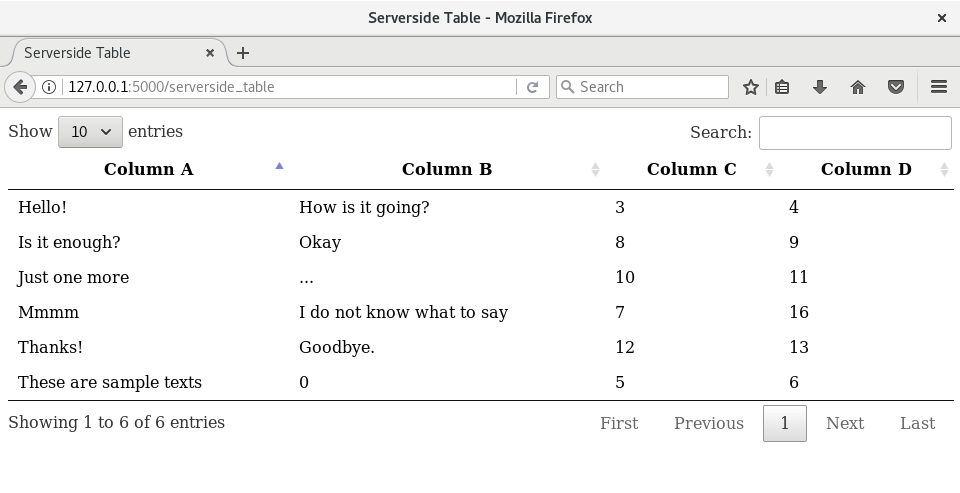 Server-side Table