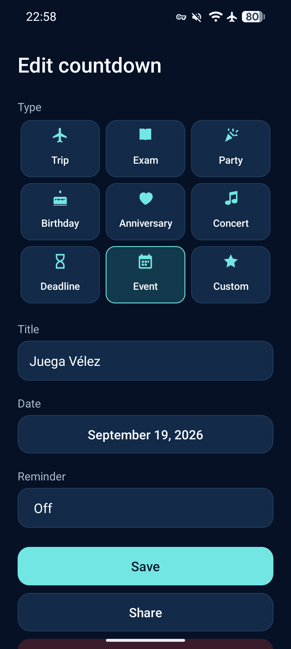 CountAway screenshot 2