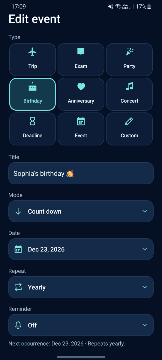 CountAway screenshot 2