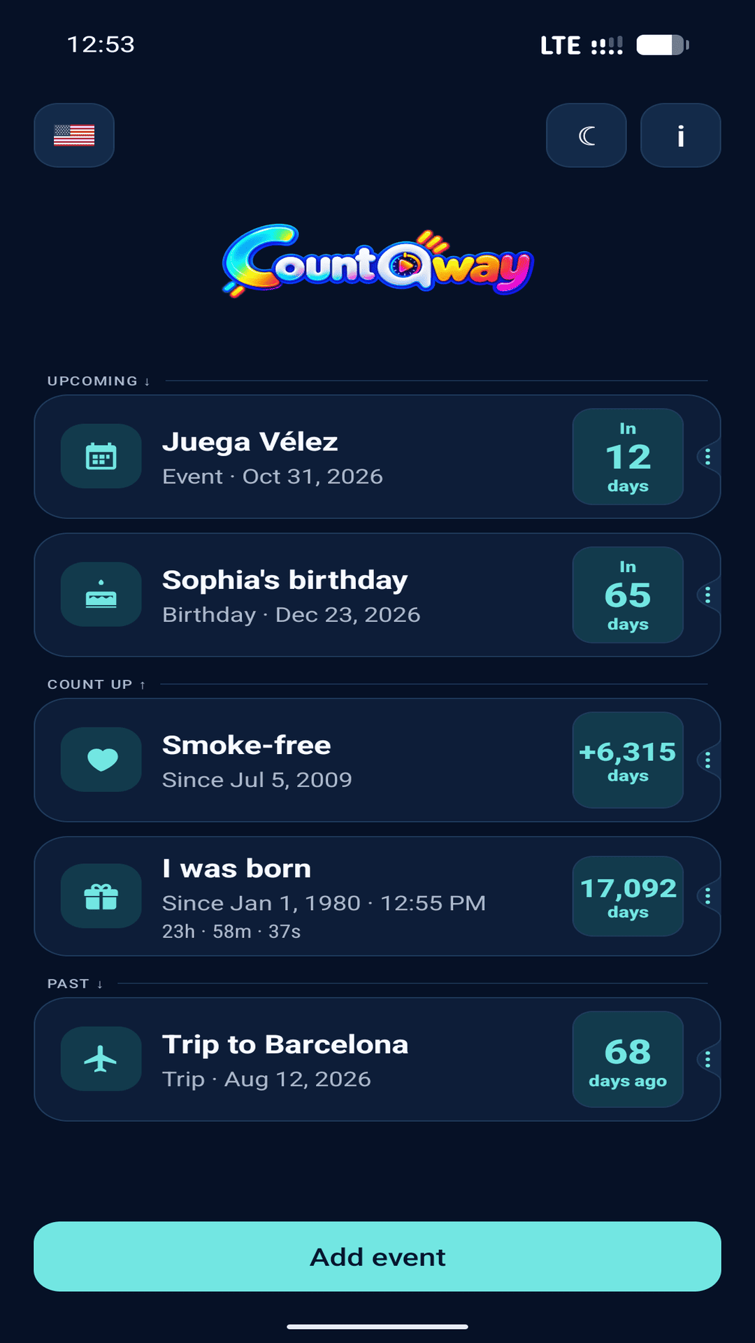 CountAway screenshot 1