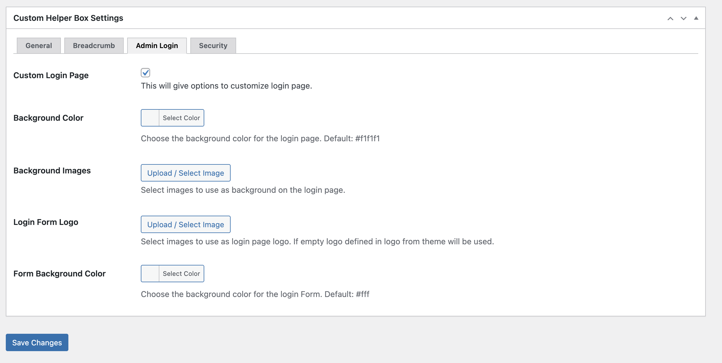 Admin Login setting
