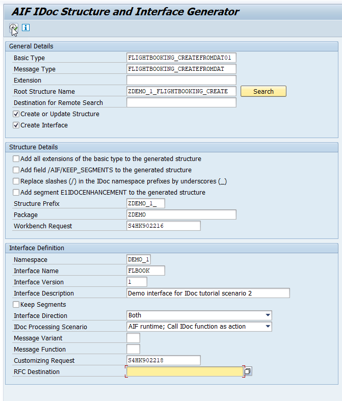 IDoc Structure Generator - Interface Definition