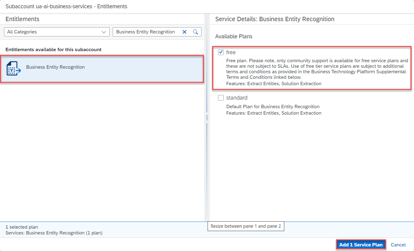 Add Service Plan