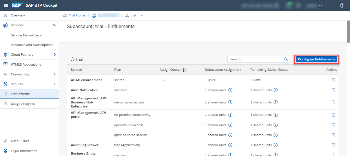 Configure Entitlements