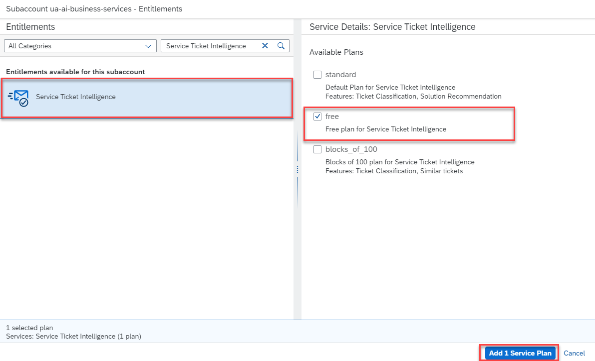 Add Service Plan