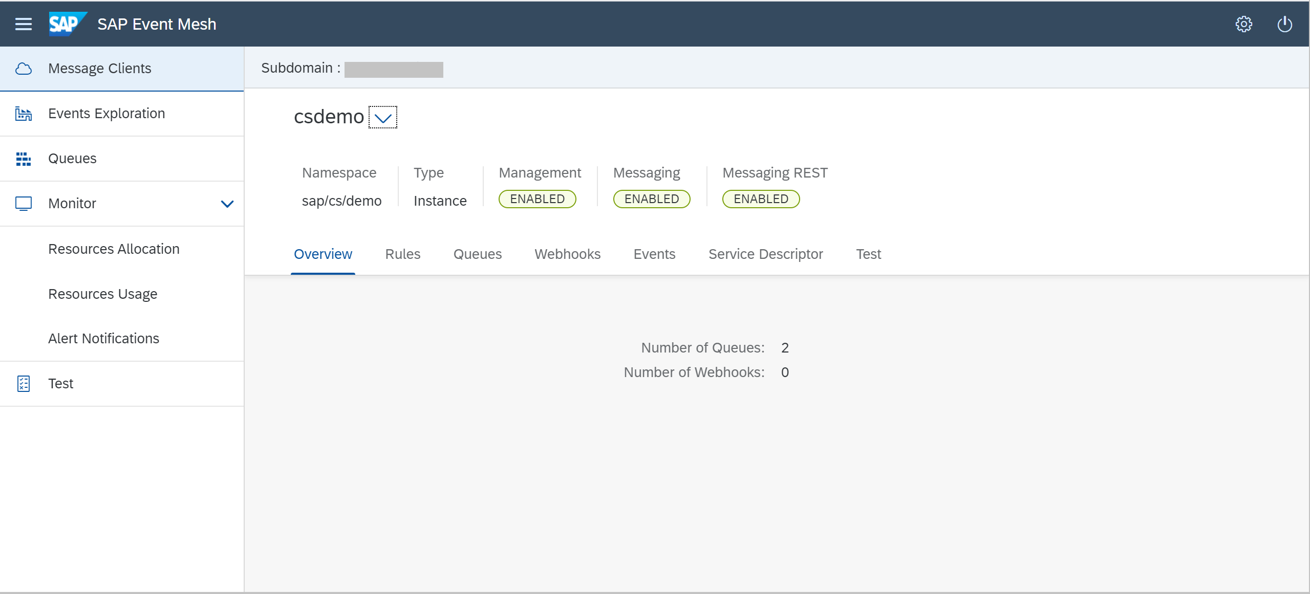 Management Dashboard Message Client Overview