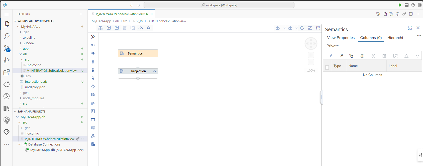 Calculation View editor