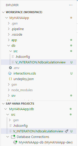 View created in the /db/src folder