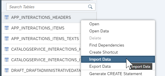 Import data
