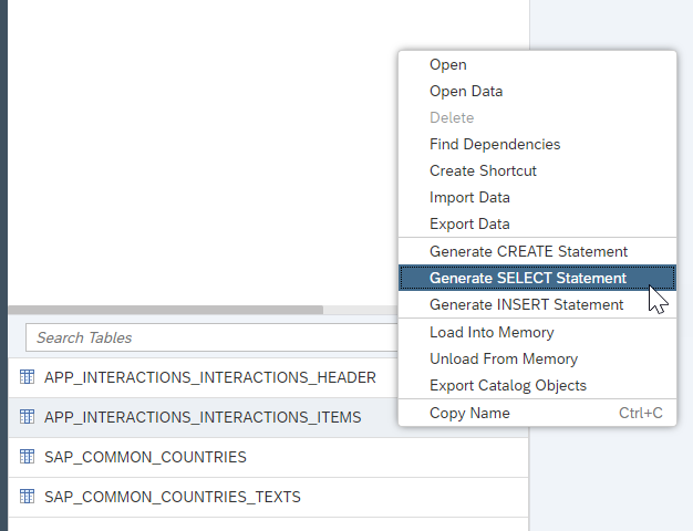 Generate select statement