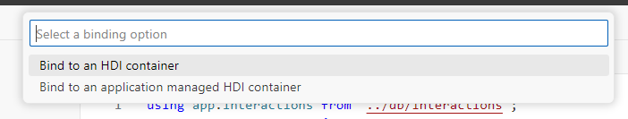 Bind to an HDI container