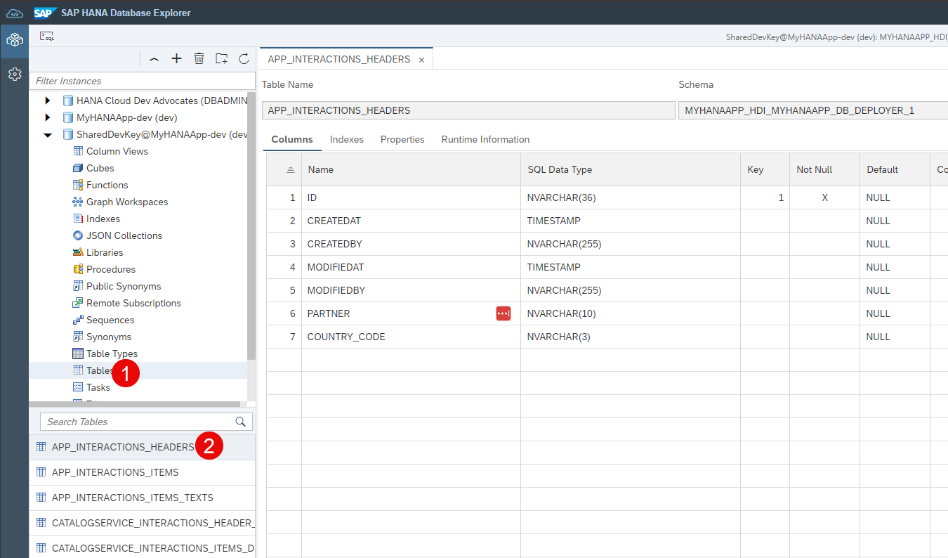 Open Table Definition