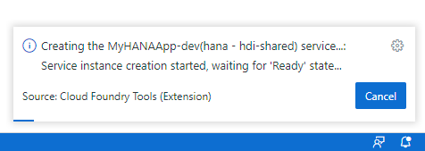 Service Creation Progress