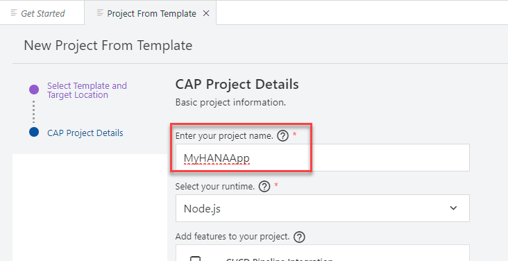 New CAP Project Name