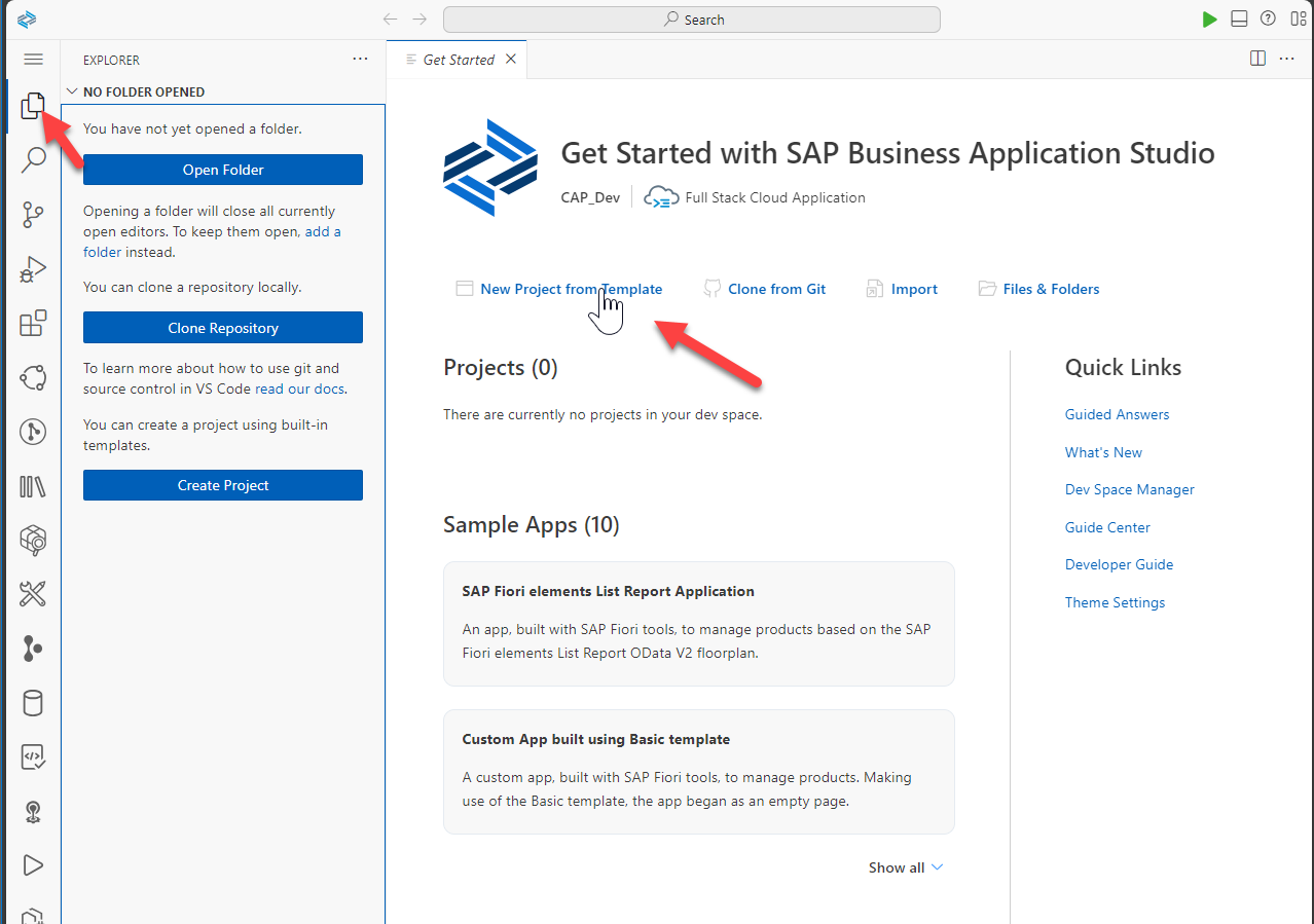 New project from template
