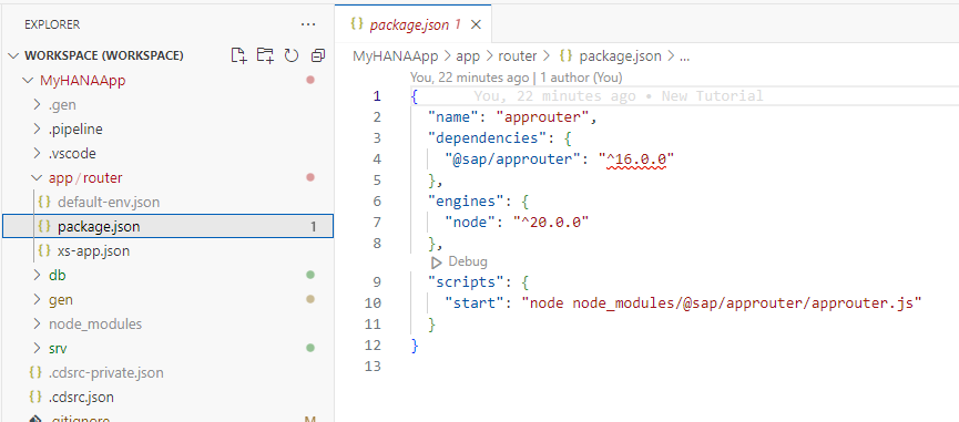 package.json for app router