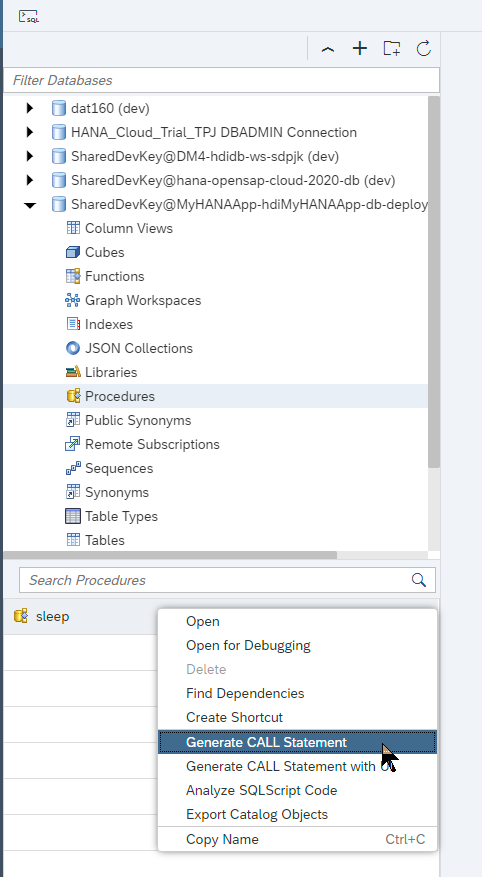 Test from Database Explorer