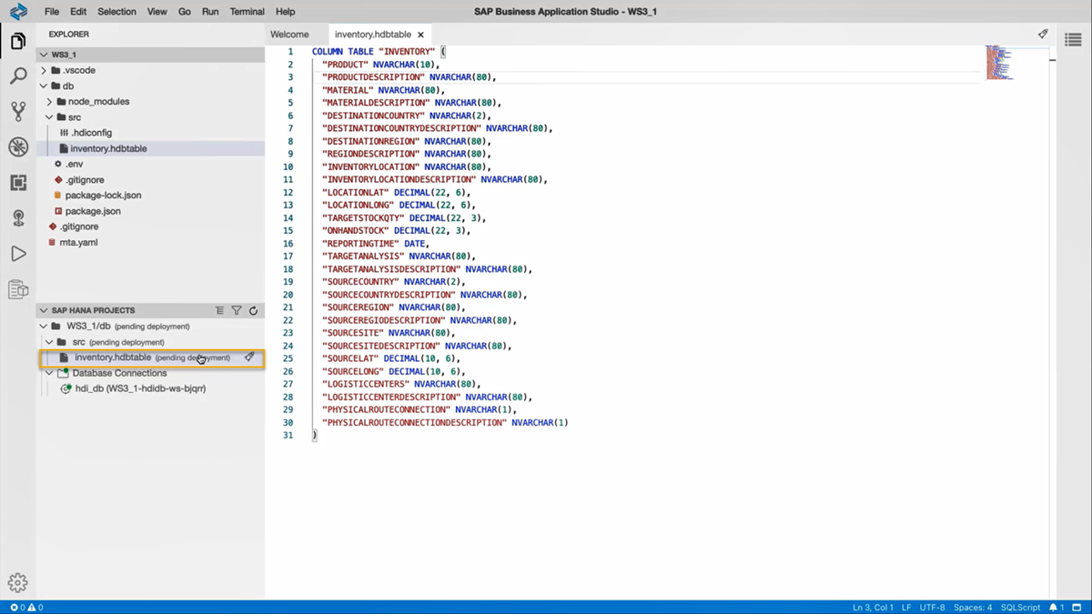 HDBTable Deploy