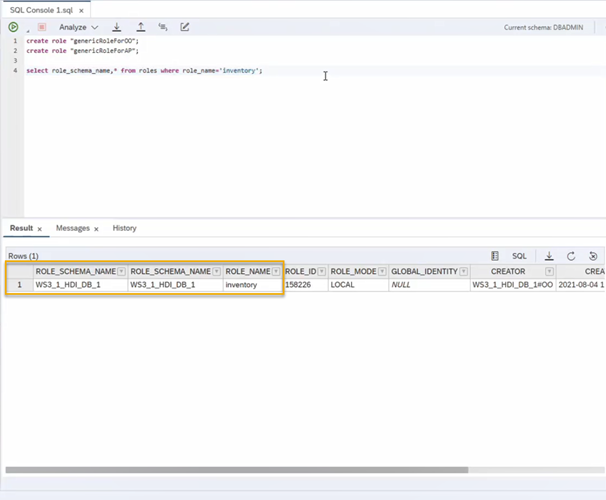Role schema name