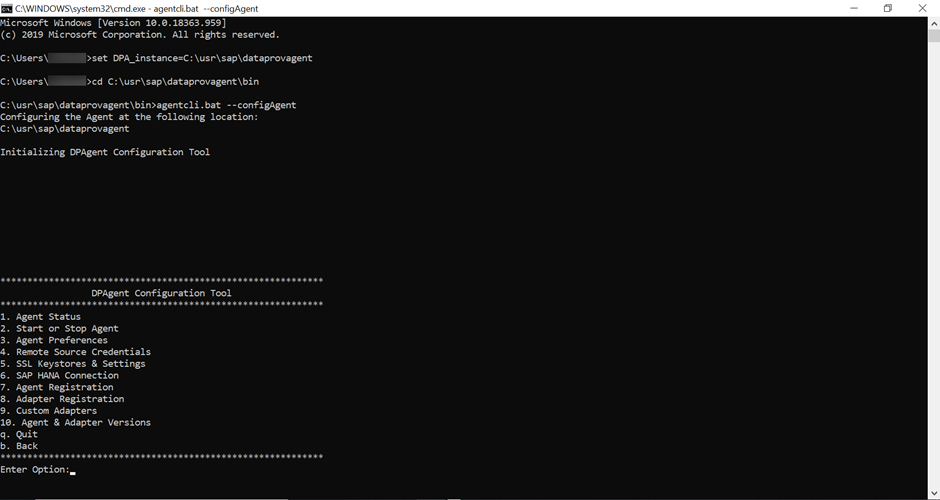 Start command line config tool