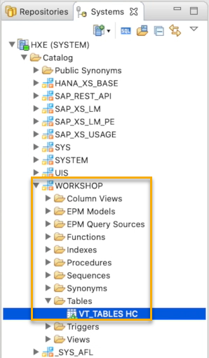 HANA Studio Virtual Table