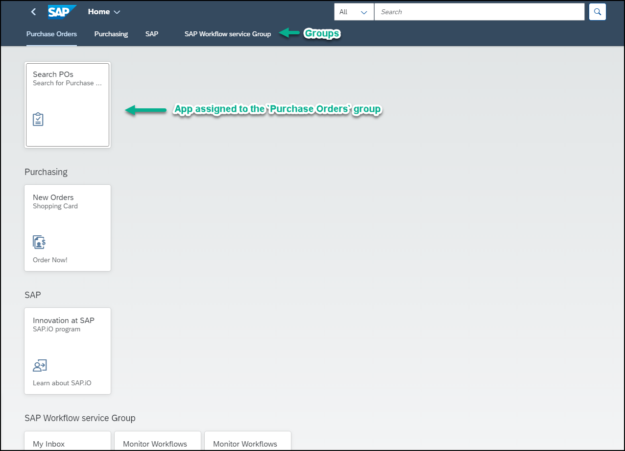Open Applications page