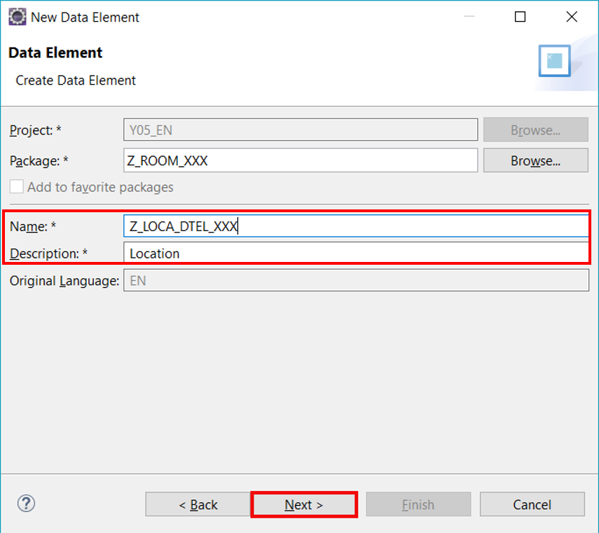 Create data element
