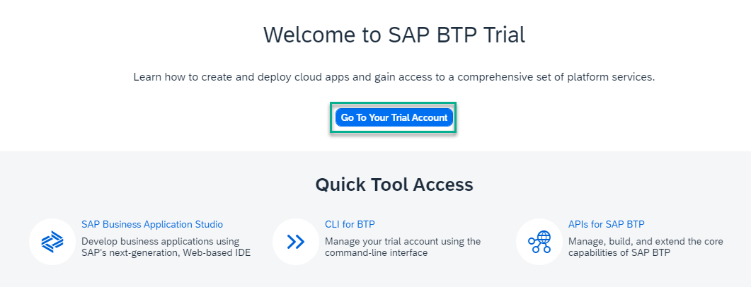 Access SAP BTP Trial