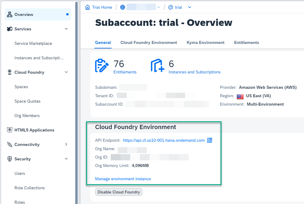 Cloud Foundry Enabled