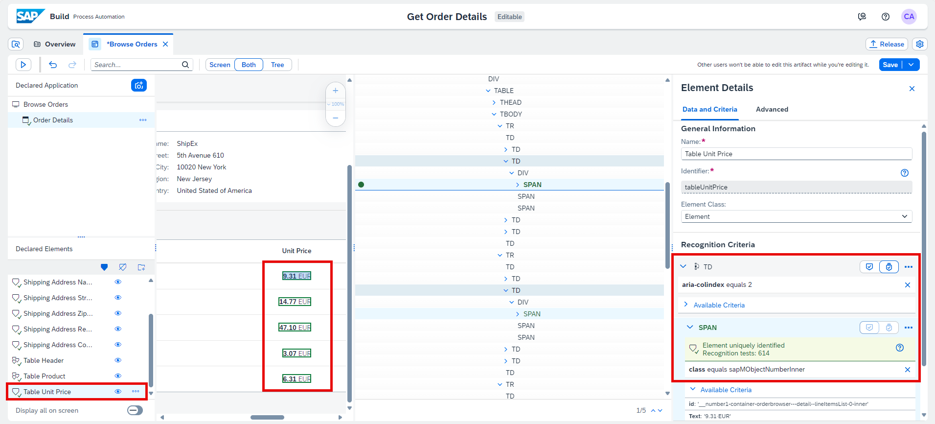 Declare Line Items Product