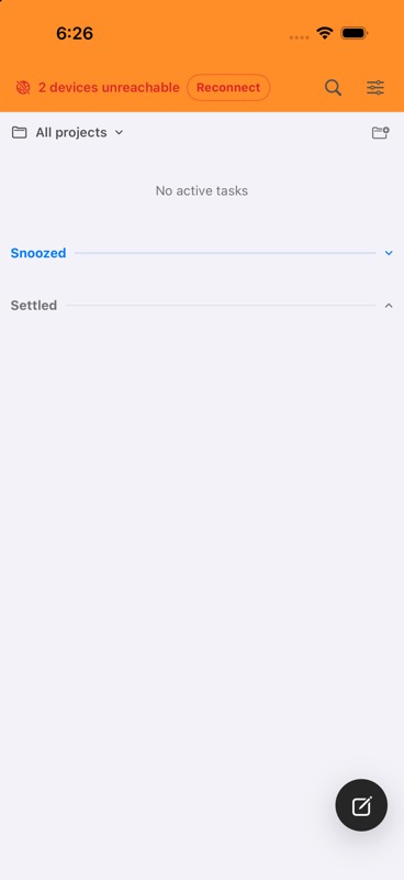 Orange Debug title bar on home