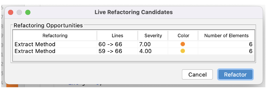 refactoring menu